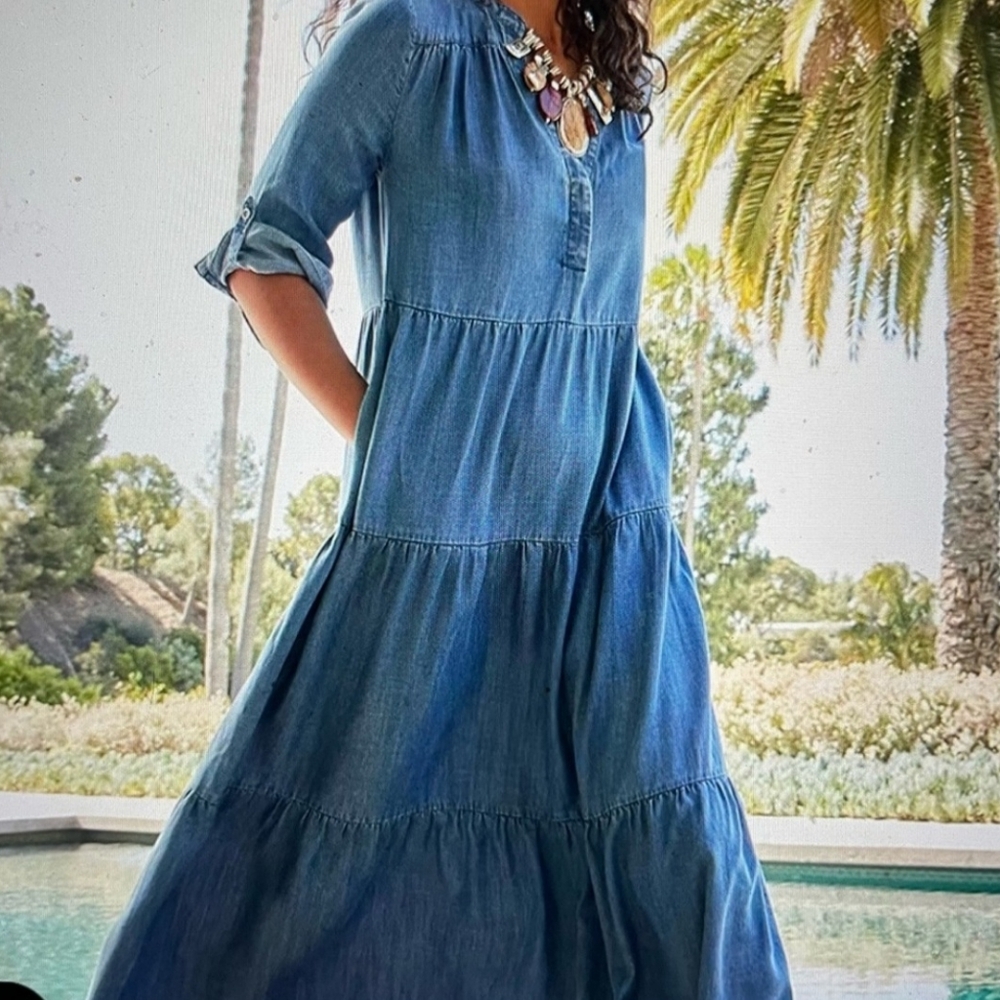 PRICE DROP! Gorgeous NWT Chico's Tiered Maxi Midi Dress♡